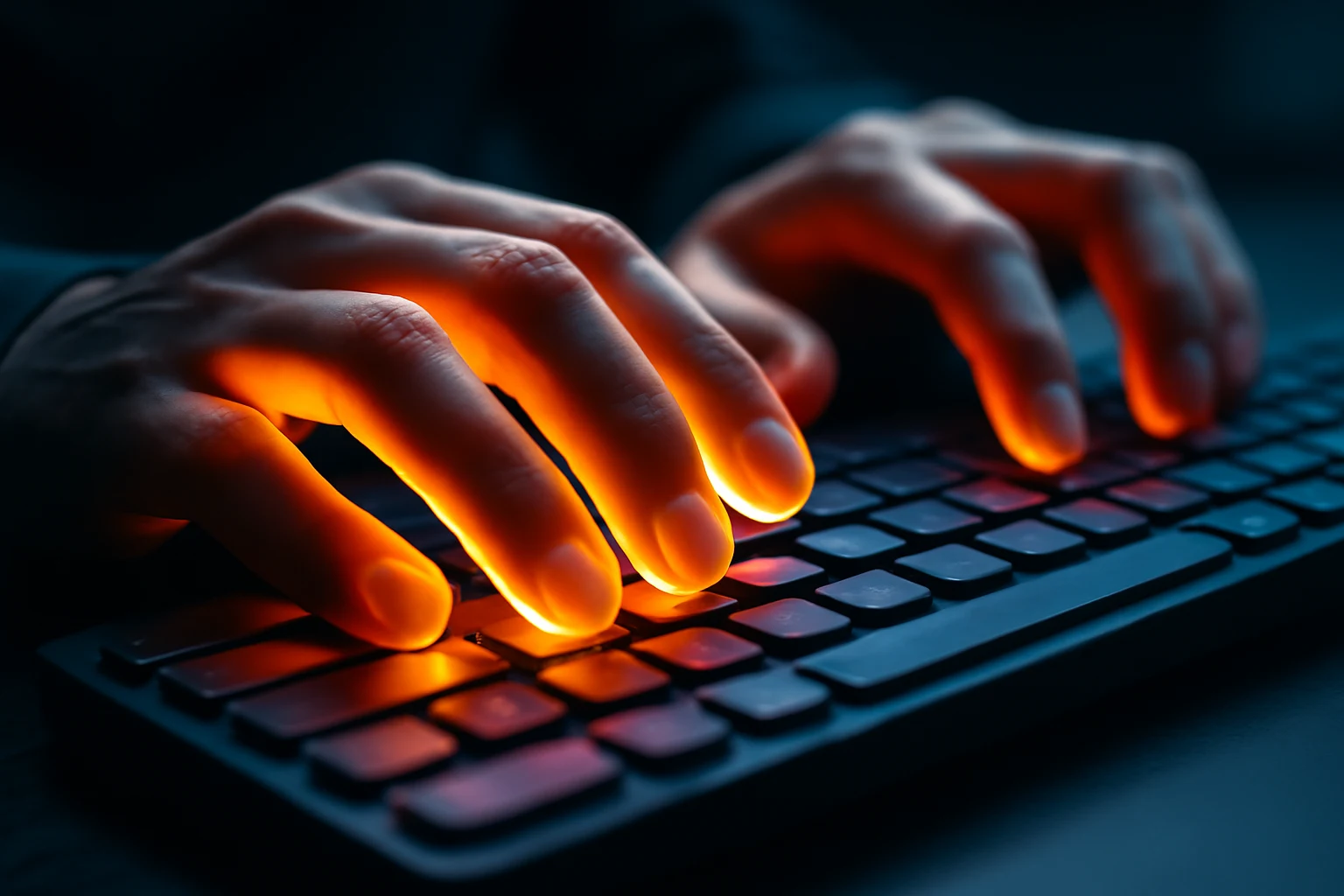 Expert IT Support Typing on Keyboard